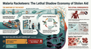 The Malaria Racketeers of Africa: Counterfeit Nets and Stolen Hospital Supplies 1 Malaria Racketeers Infographic
